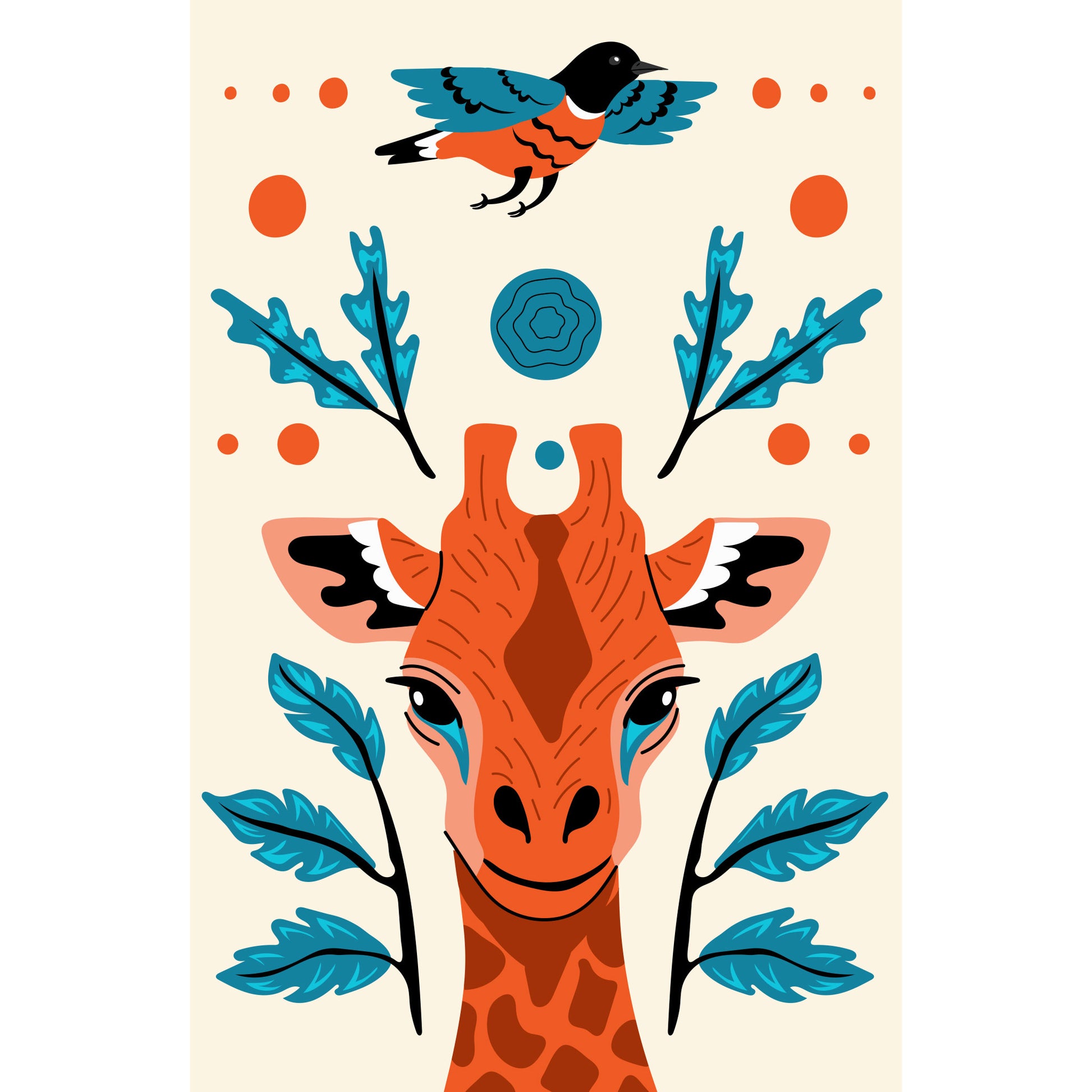 Giraffe - Kinderkamer - Muurstatuur