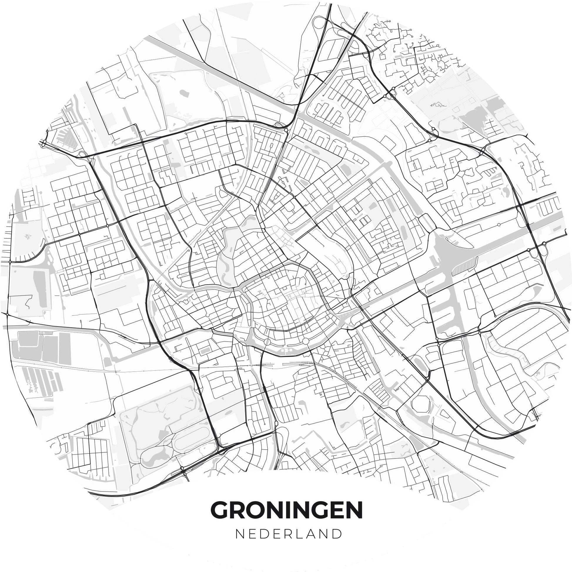 Groningen - Kaarten - Muurstatuur