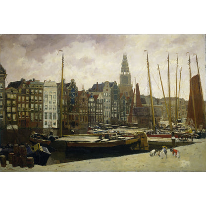 Het Damrak te Amsterdam - Meesterwerken - Muurstatuur