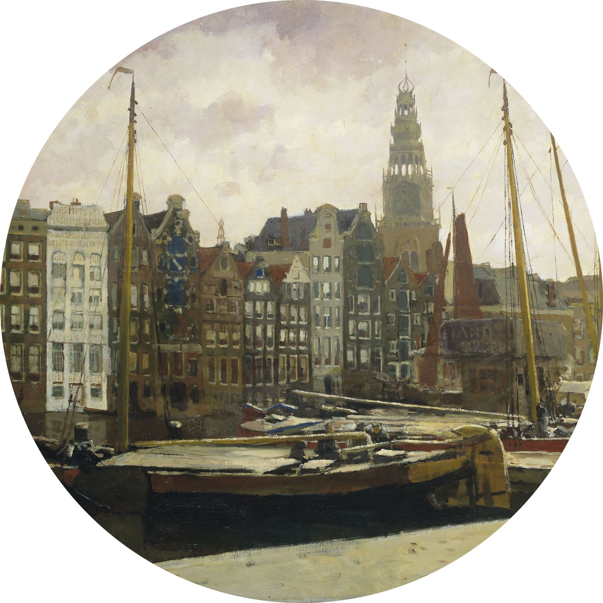 Het Damrak te Amsterdam - Meesterwerken - Muurstatuur