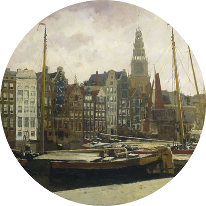Het Damrak te Amsterdam - Meesterwerken - Muurstatuur