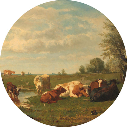 Koeien in de Weide - Meesterwerken - Muurstatuur