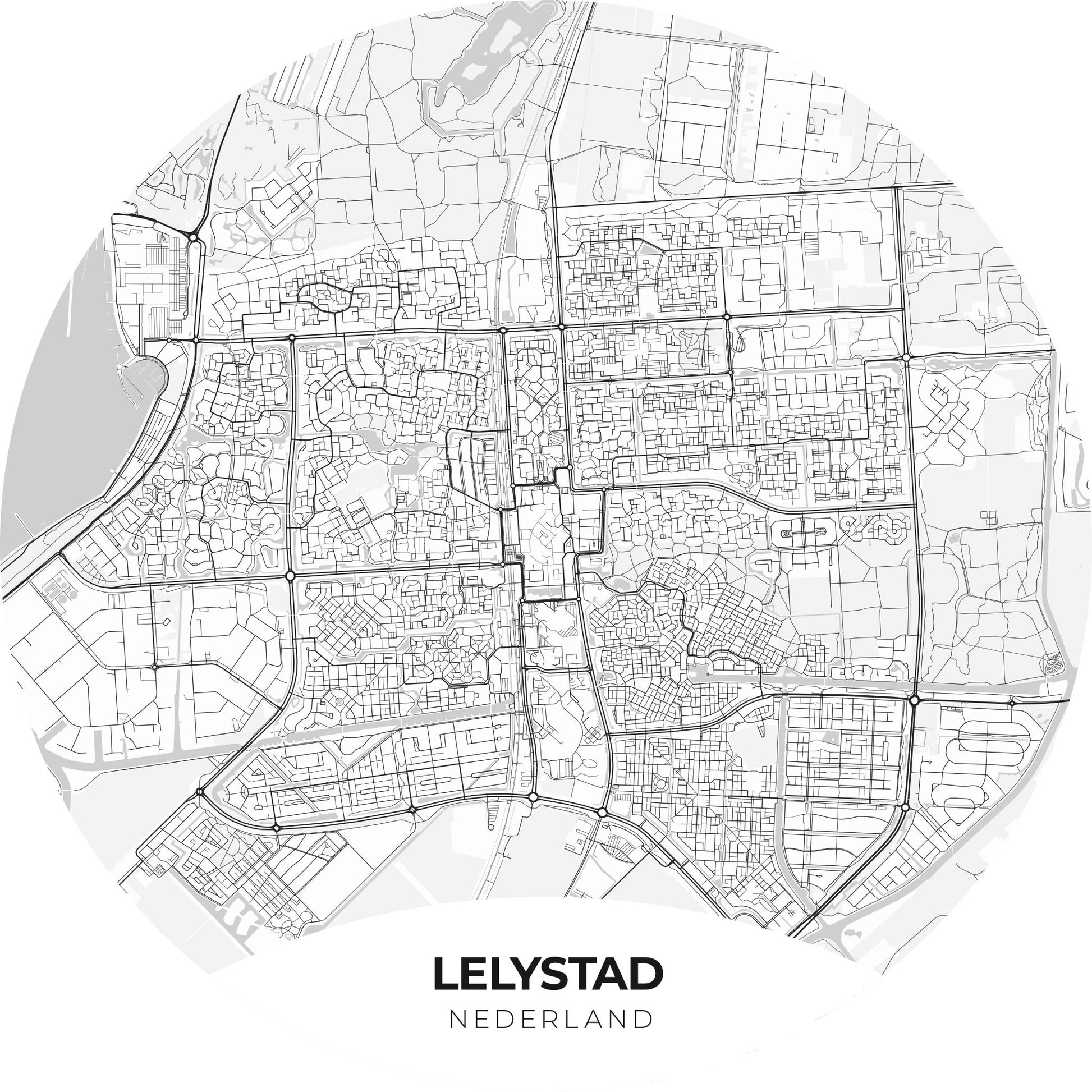 Lelystad - Kaarten - Muurstatuur