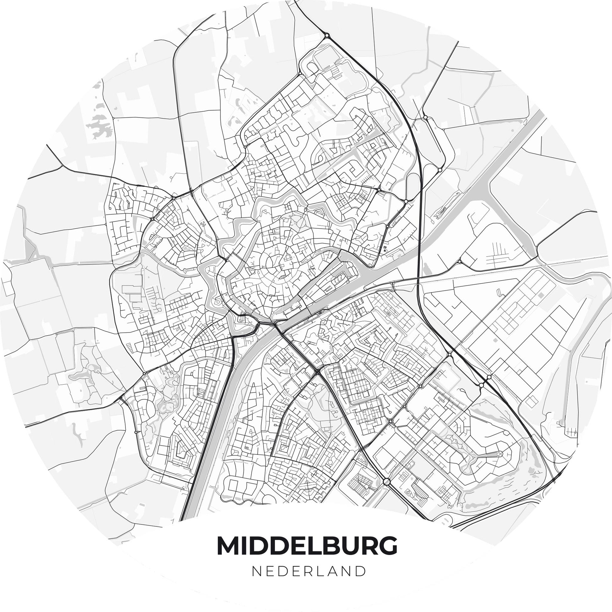 Middelburg - Kaarten - Muurstatuur