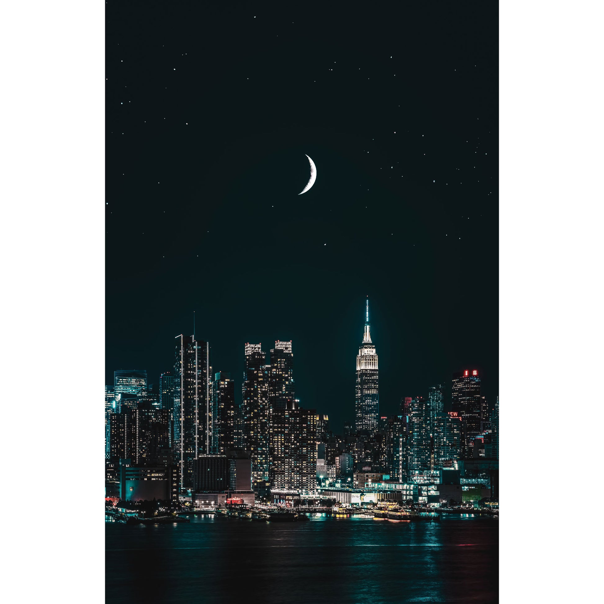 New York bij Nacht - Fotografie - Muurstatuur