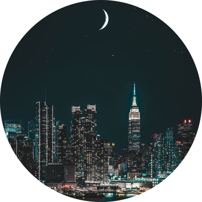 New York bij Nacht - Fotografie - Muurstatuur