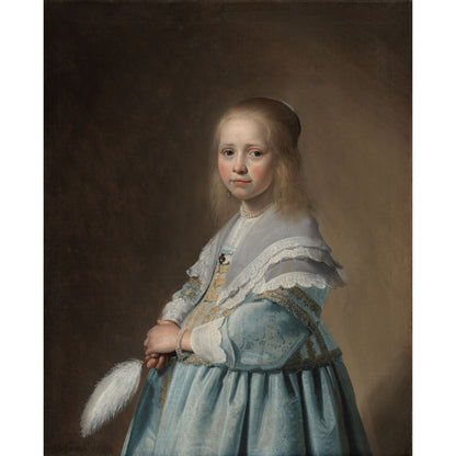 Portret van een Meisje in het Blauw - Meesterwerken - Muurstatuur