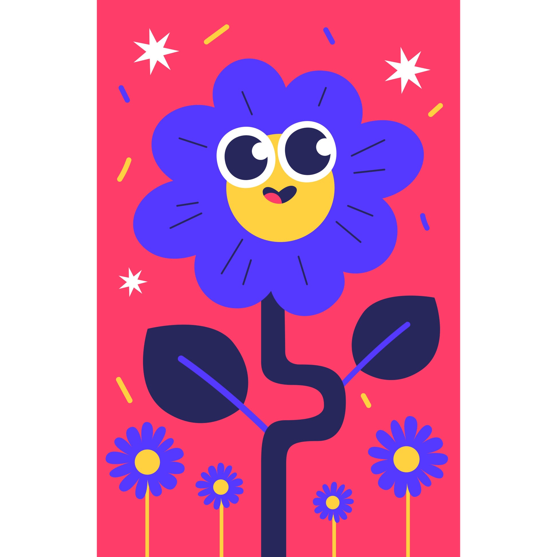 Smiley Flower - Kinderkamer - Muurstatuur