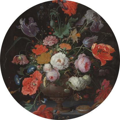 Stilleven met Bloemen en een Horloge - Stillevens - Muurstatuur
