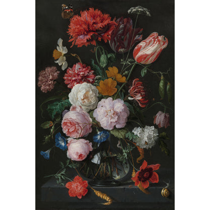 Stilleven met Bloemen in een Glazen Vaas II - Stillevens - Muurstatuur