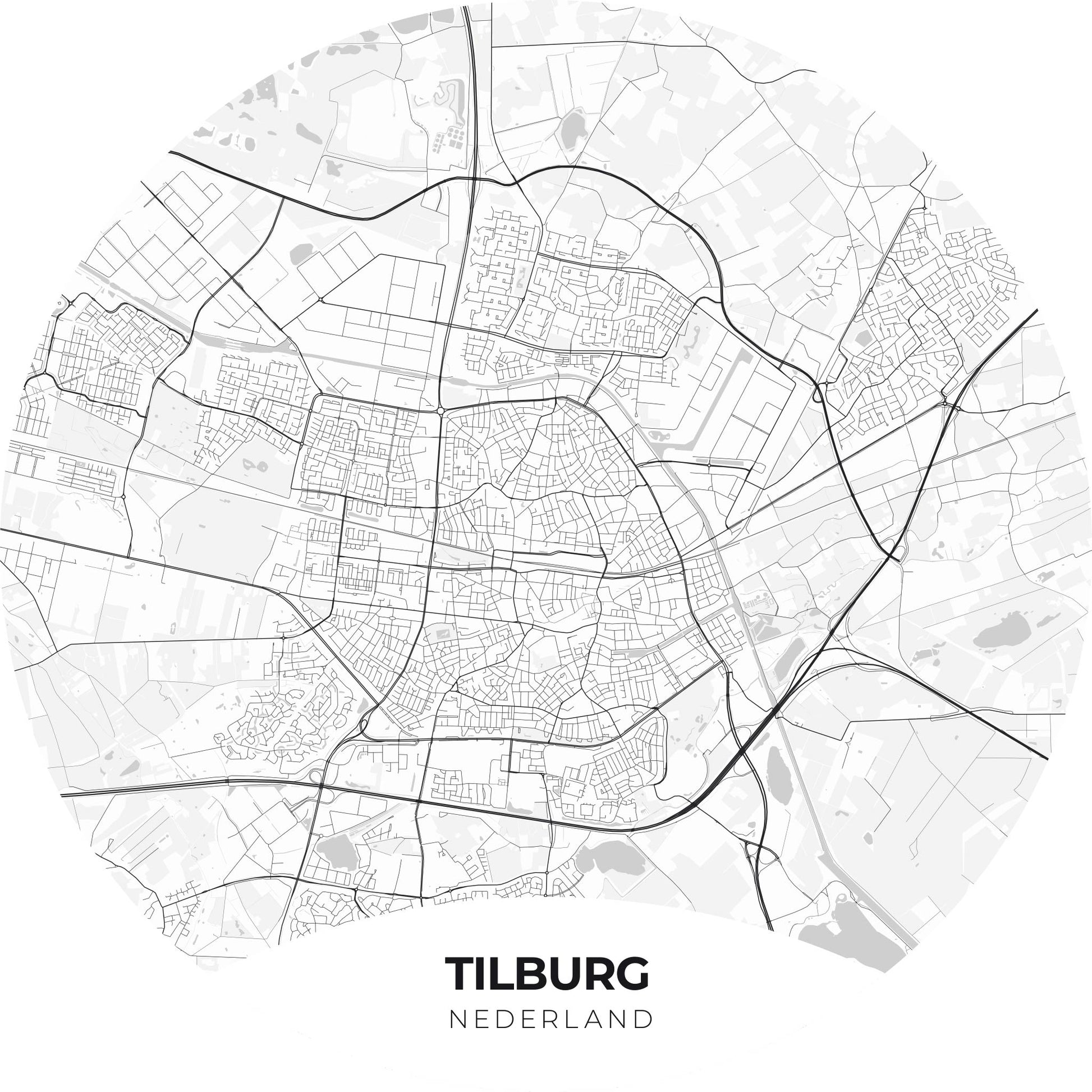 Tilburg - Kaarten - Muurstatuur