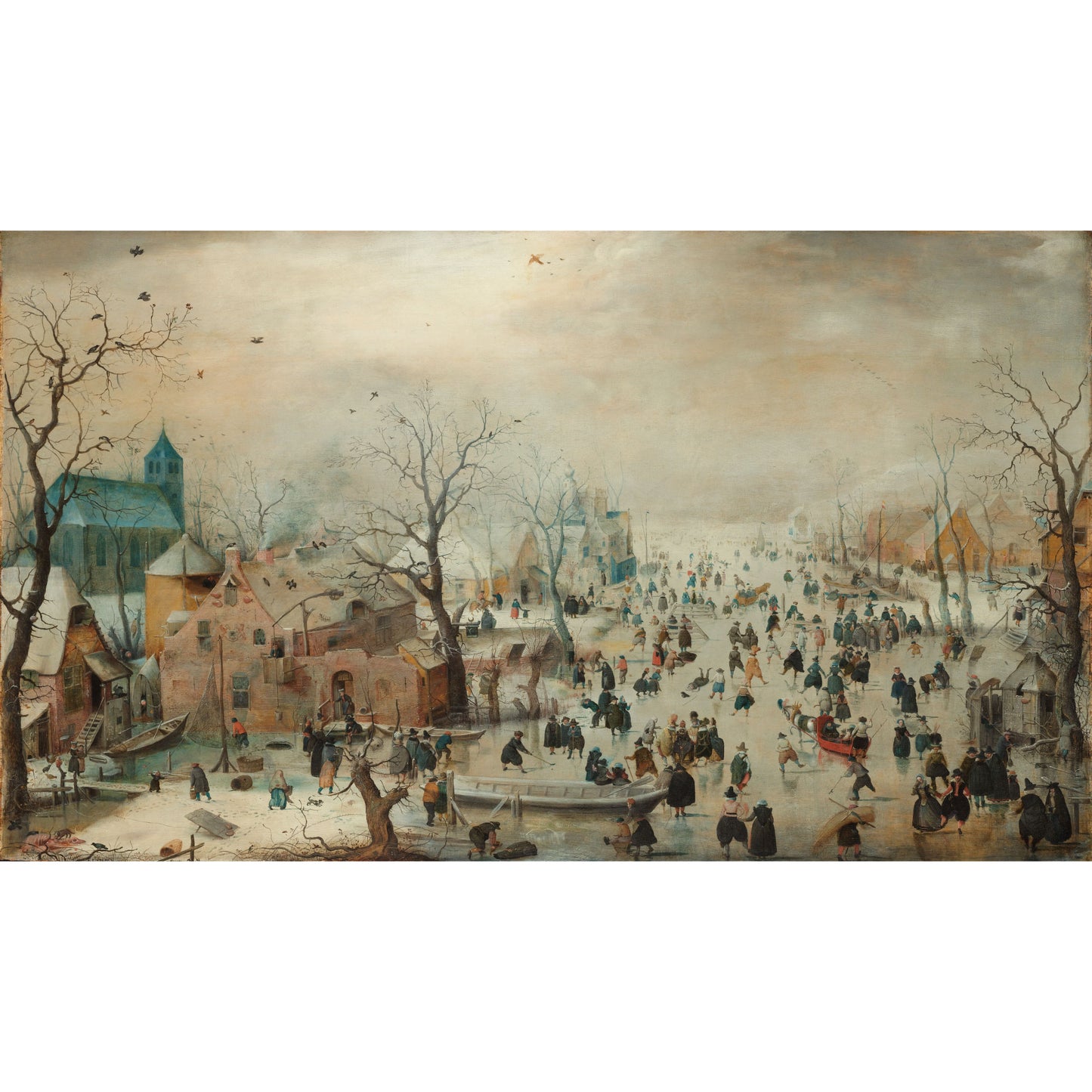 Winterlandschap met Schaatsers - Meesterwerken - Muurstatuur