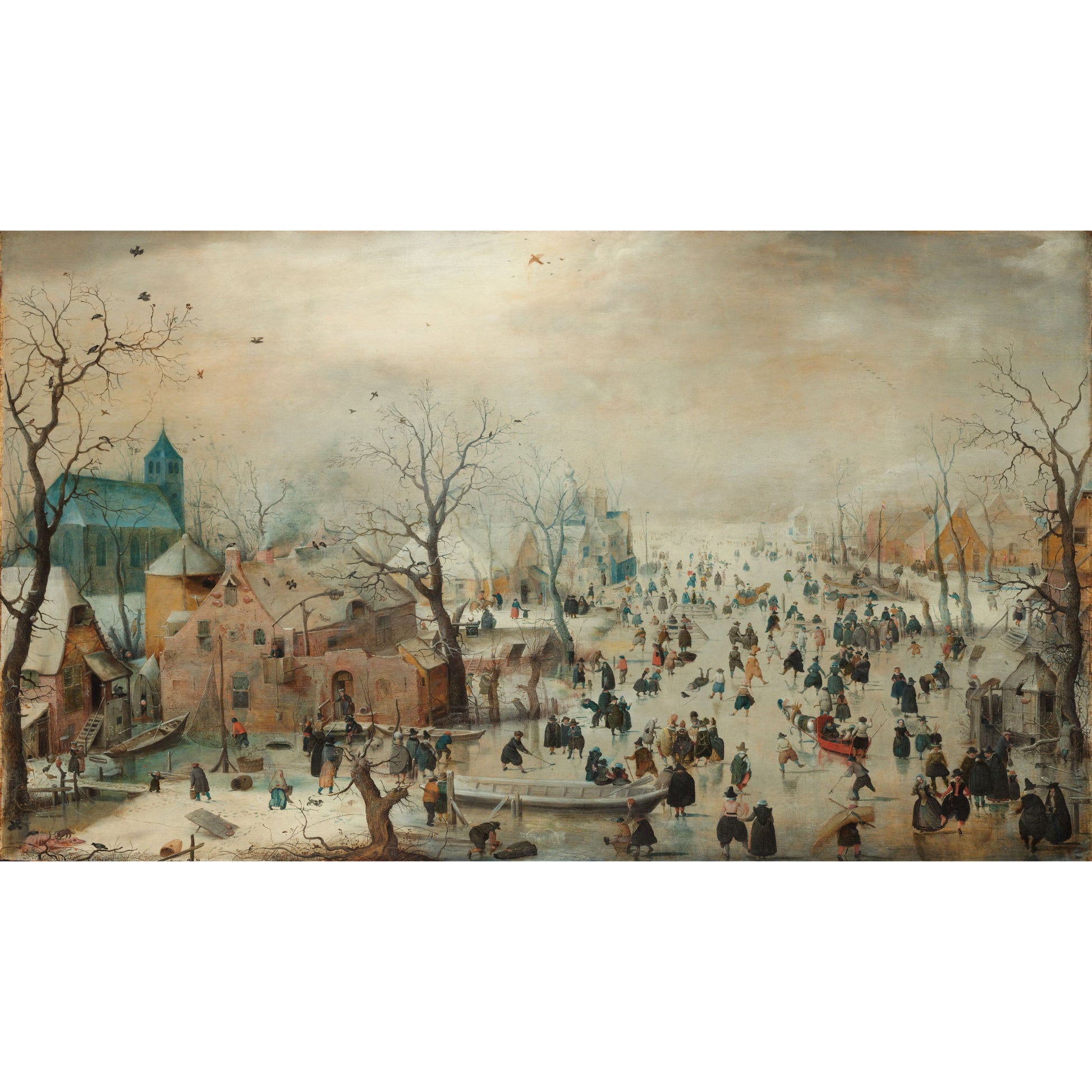 Winterlandschap met Schaatsers - Meesterwerken - Muurstatuur