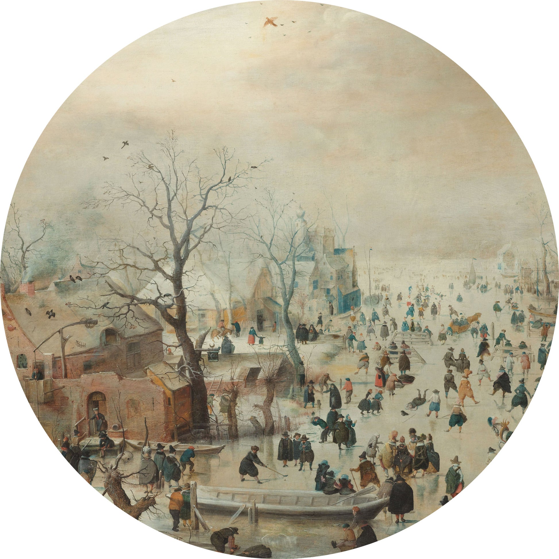 Winterlandschap met Schaatsers - Meesterwerken - Muurstatuur
