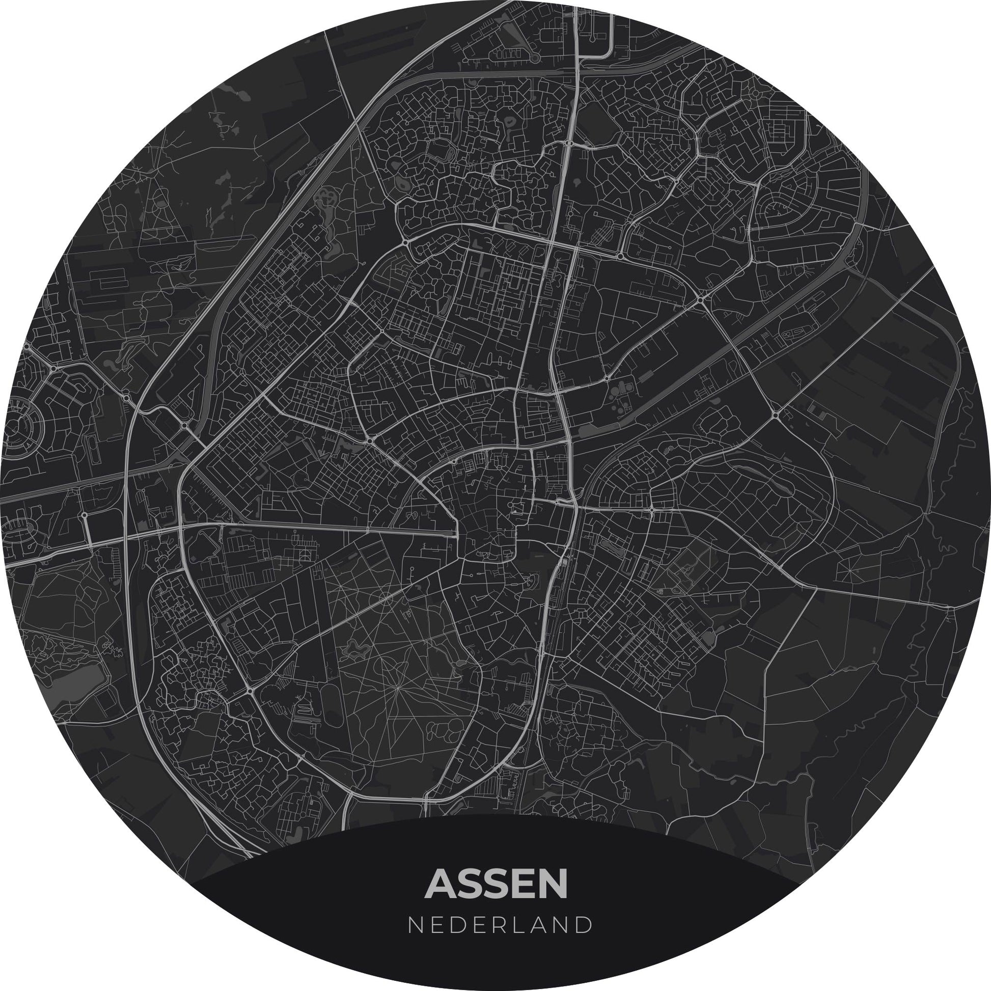 Assen - Kaarten - Muurstatuur