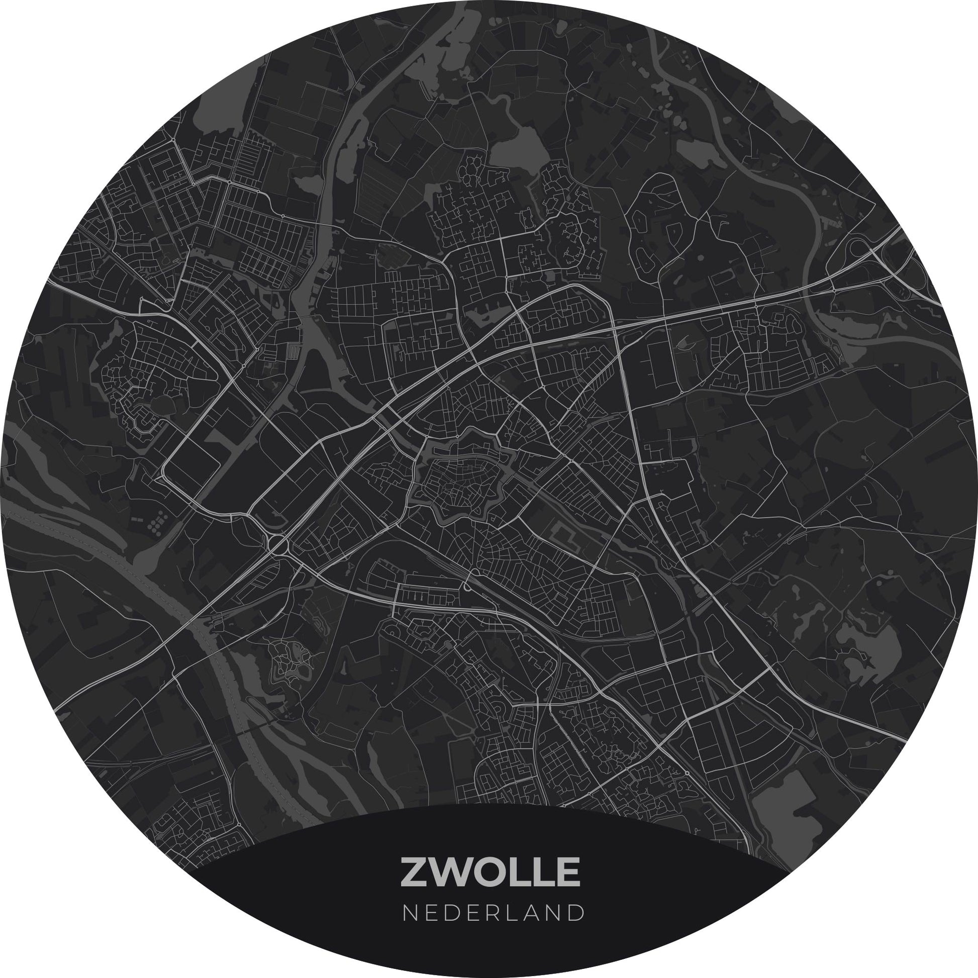 Zwolle - Kaarten - Muurstatuur