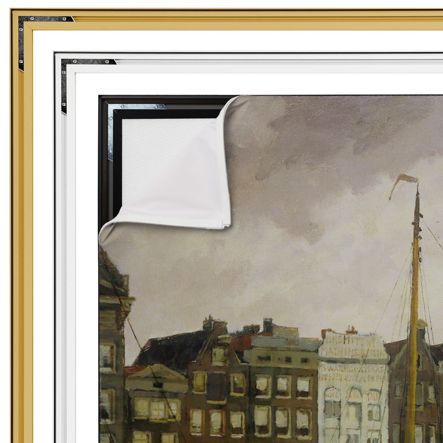 Het Damrak te Amsterdam - Meesterwerken - Muurstatuur